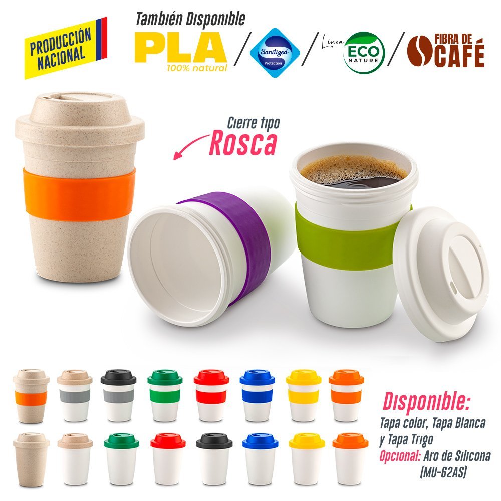10215.jpg Mug plastico coffee plus 12oz- producción nacional - Imagen 1
