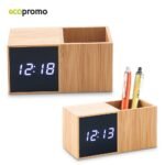 Reloj con portaboligrafo bamboo