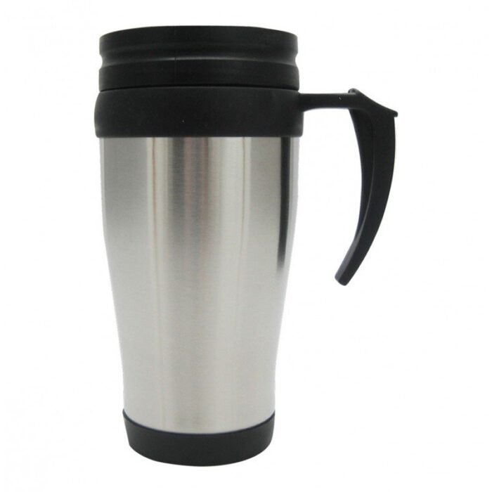 Vaso viajero metálico 14oz plata E - Imagen 2