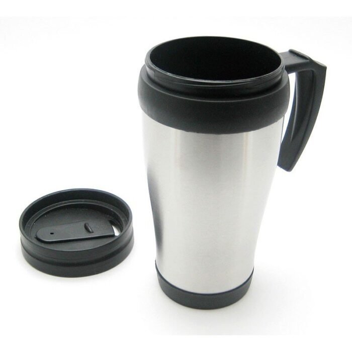 Vaso viajero metálico 14oz plata E - Imagen 3