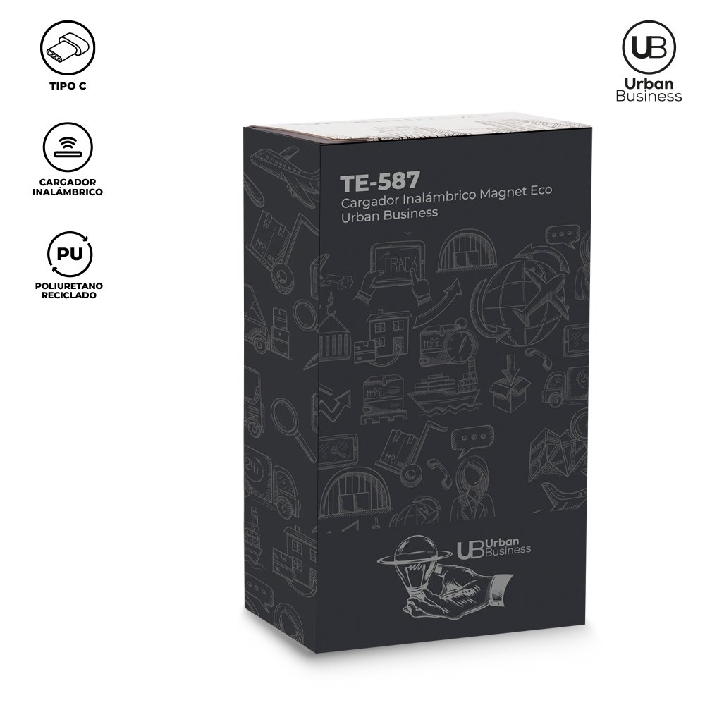 TE-587-4.jpg CARGADOR INALAMBRICO MAGNET ECO URBAN BUSINESS NUEVO - Imagen 4