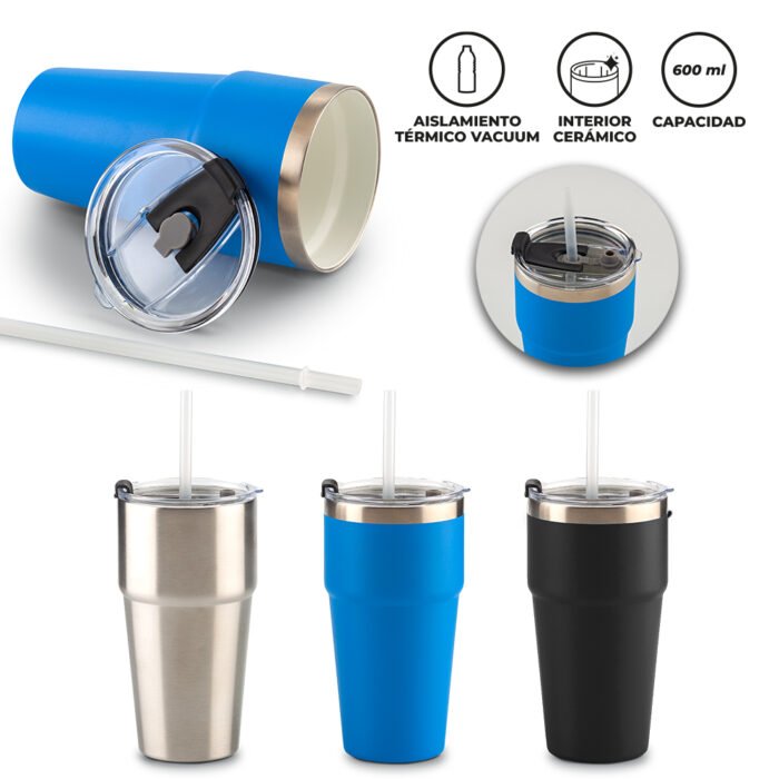 MUG METALICO LUMIX 600ml - Imagen 1