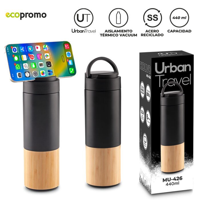 Botilito Metálico Kolvo Urban Travel 440ml - Imagen 1