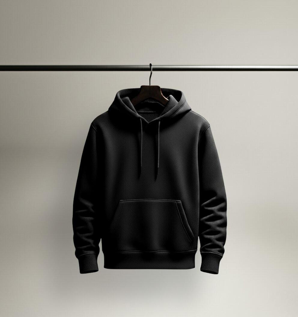 negro Buzo unisex con capota - Imagen 1