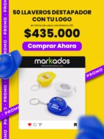 Promo 50 Llavero Destapador Casco Light con tu logo