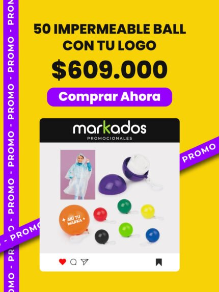Promo 50 Impermeable ball con tu logo