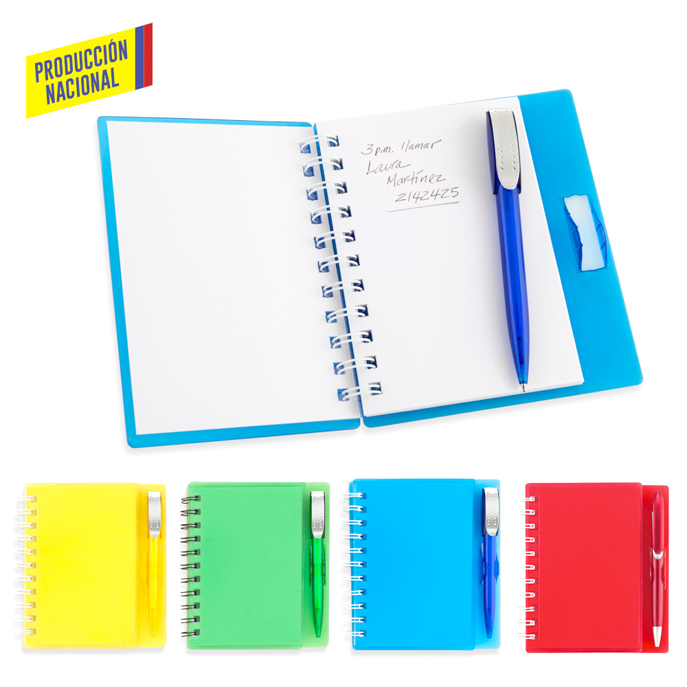 libreta-con-boligrafo-hard-top-100-hojas-produccion-nacional-promocionales PORTATARJETAS ARC - - Imagen 1