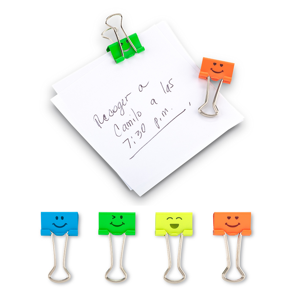 set-de-clips-smiley-faces-promocionales SET DE CLIPS SMILEY FACES - Imagen 1