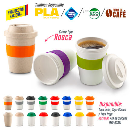 MUG PLASTICO COFFEE PLUS 12OZ